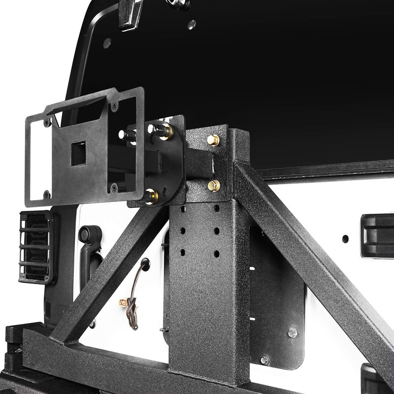 Hooke Road Spare Tire License Plate Relocation Mounting Bracket for 1997-2026 Jeep Wrangler TJ & JK & JL Rubicon Sahara Sport 2 Door & Unlimited 4 Door - Image 2